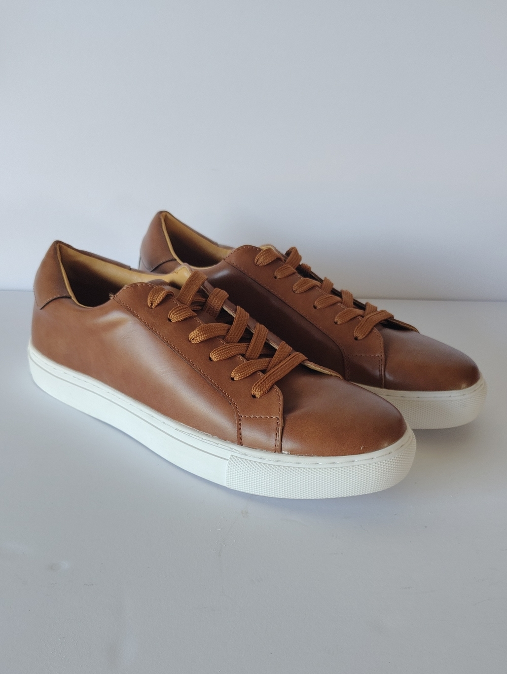 Ace Marks Low-Top Leather Sneakers in Brown - Clean Casual Men's 10 Like New